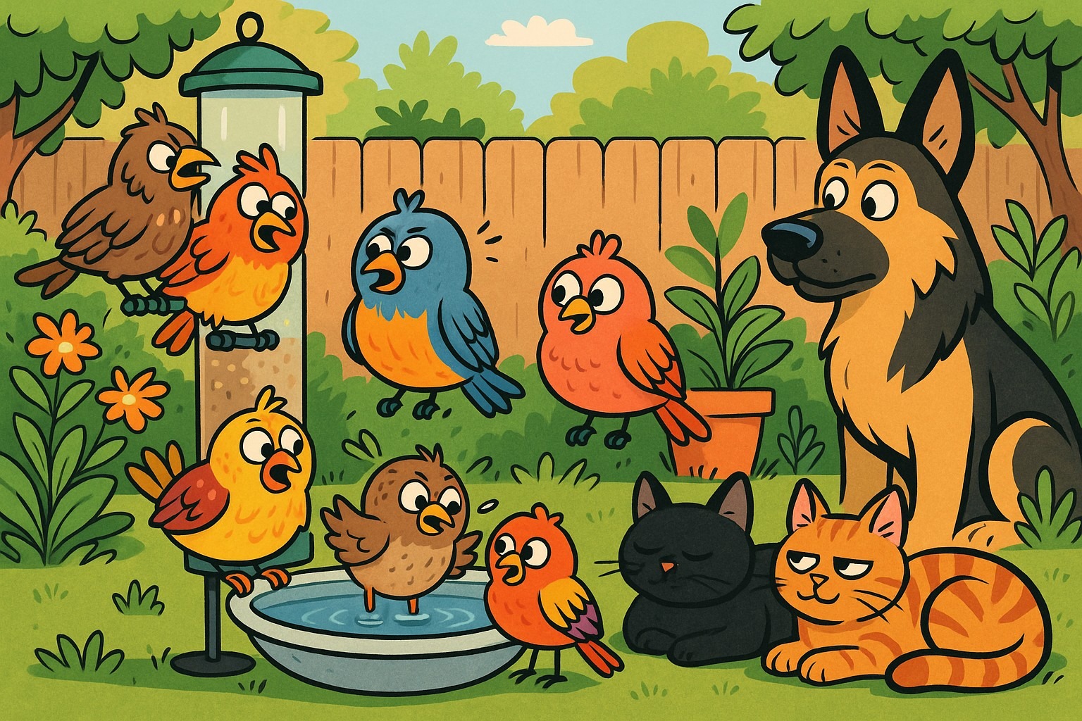 mussen mafia in de tuin-vogelliefhebbers-vogels