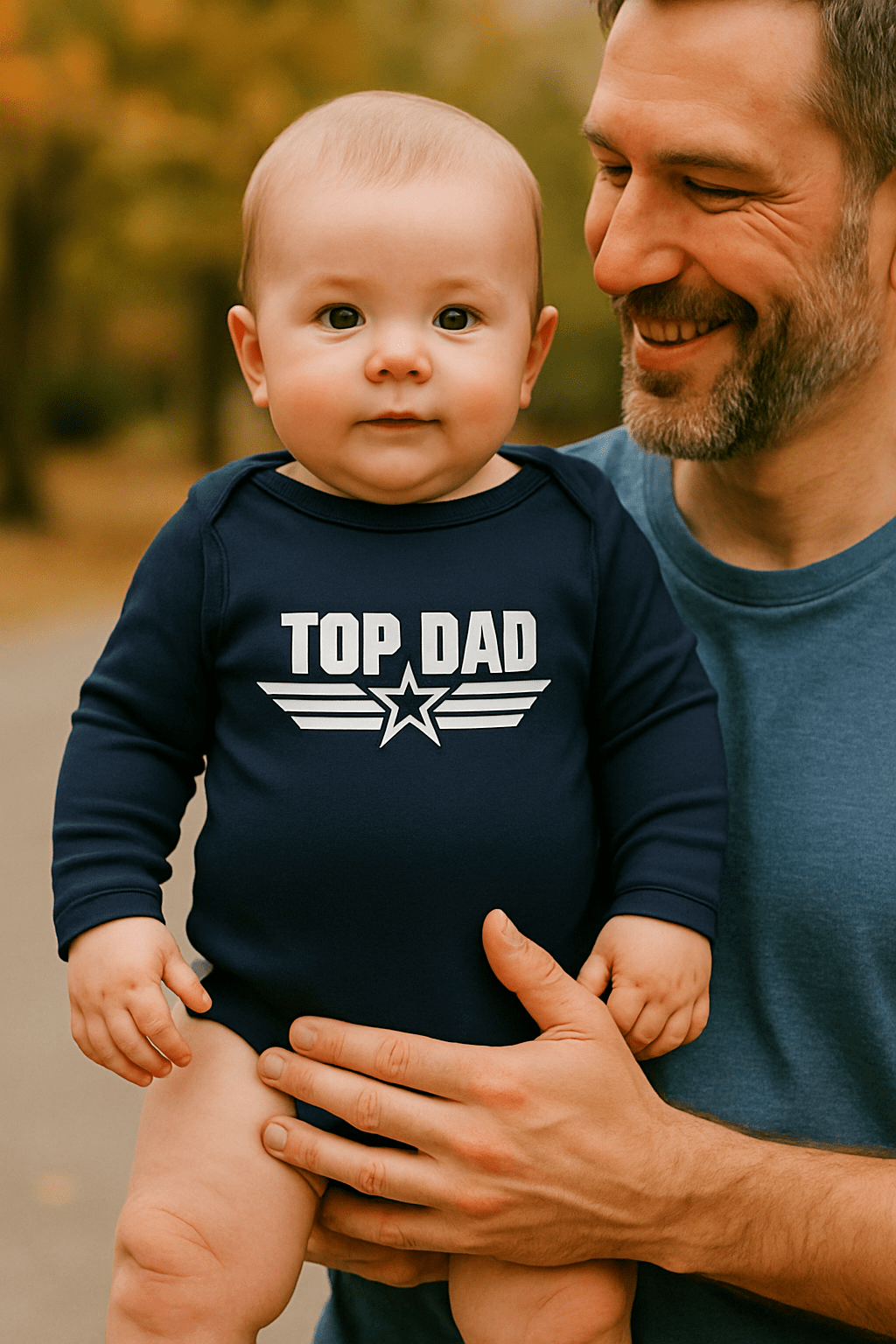 blauw baby romper met tekst