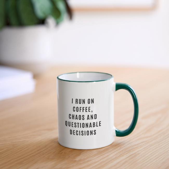 I run on coffee, chaos and tekst op mok-mok bedrukken-custom mok-koffie mok met tekst