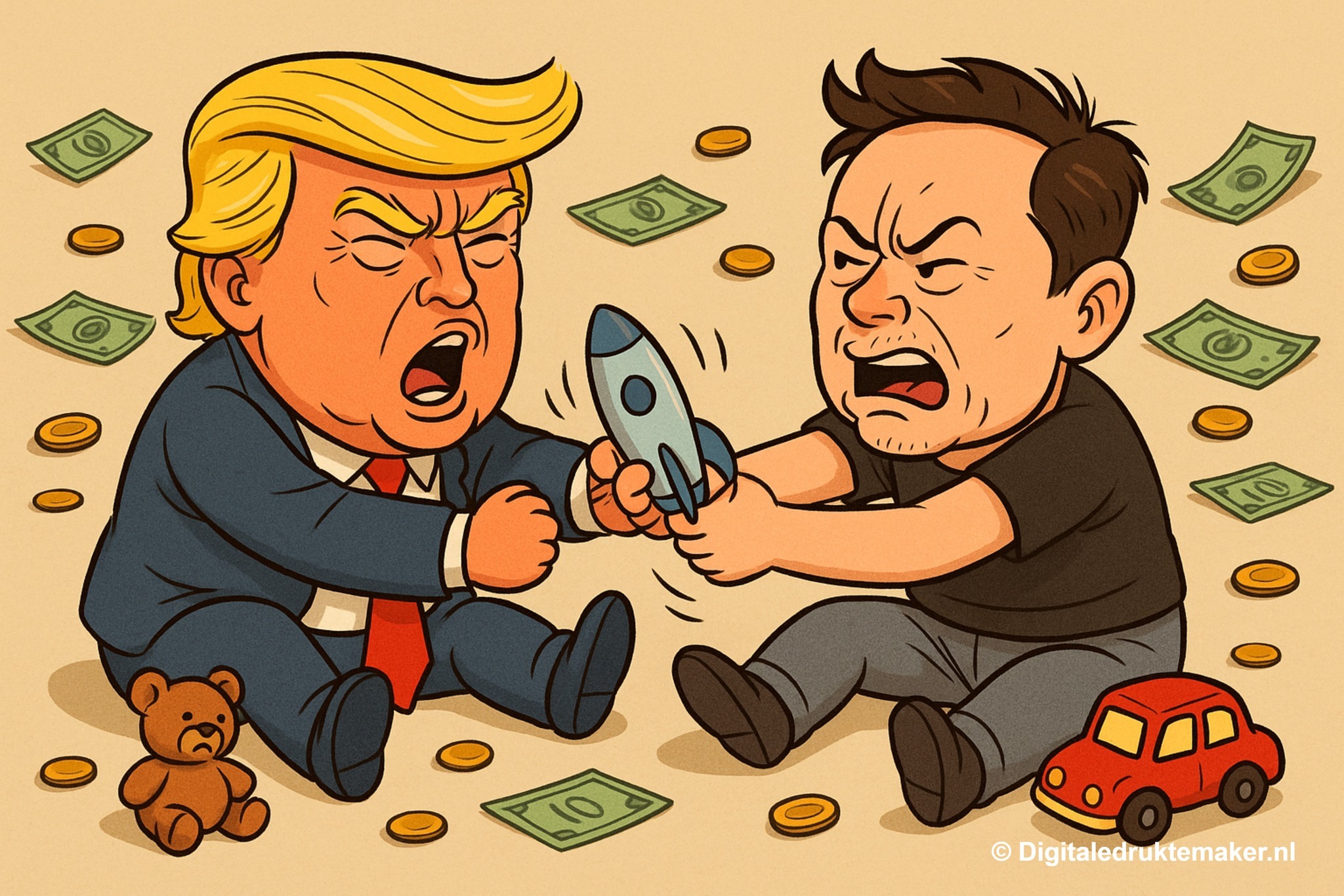 Elon Musk, Donald Trump, Musk Trump ruzie, mediarel Musk Trump, politieke afleiding, tech miljardairs, Musk Trump conflict, verkiezingen VS 2025, media manipulatie