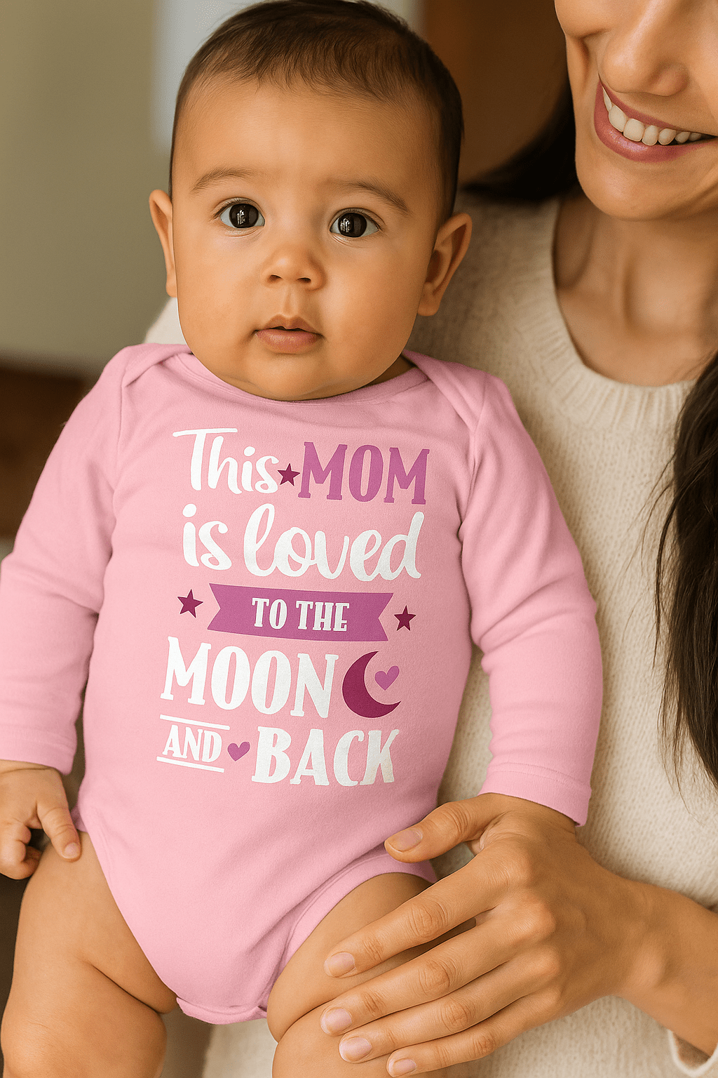 Roze baby rompertje met tekst over mama