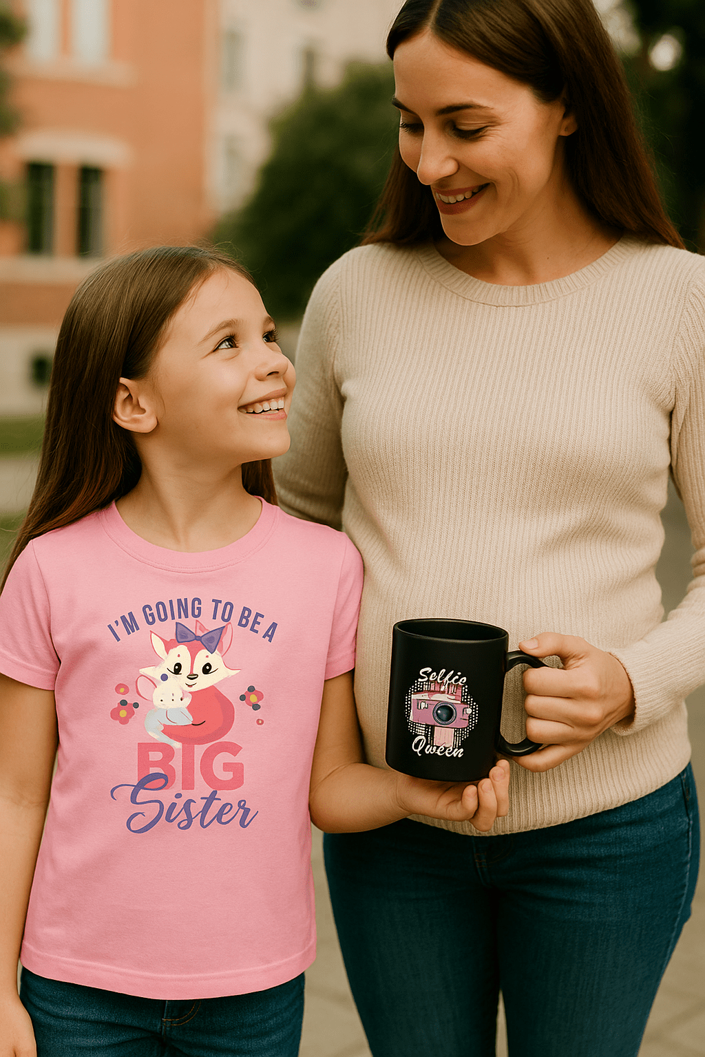 roze kindershirt met tekst big sister