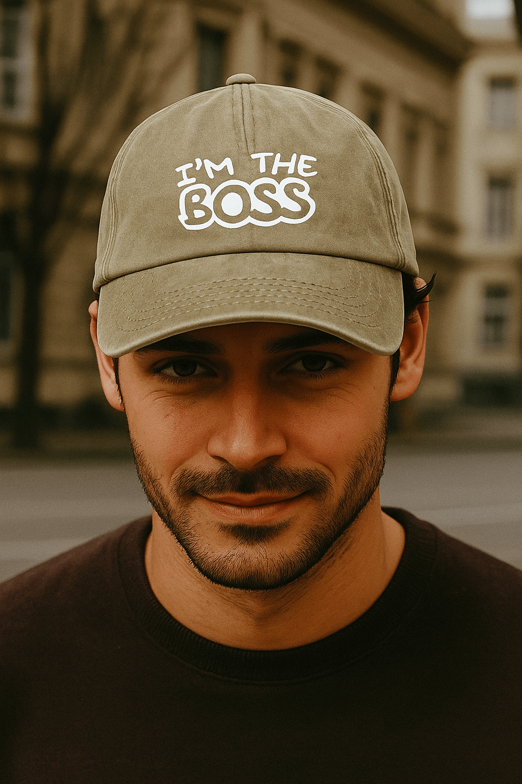 Vintage dad pet met tekst i am the boss