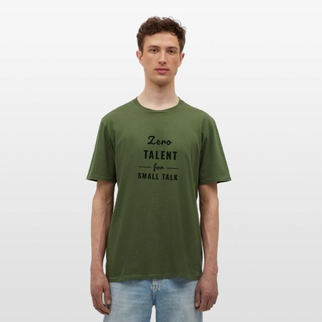 zero talent tekst op heren t-shirt